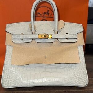 ✨ Hermès Birkin 25 Alligator Gris Neve – Brand New, Rare & Exotic ✨